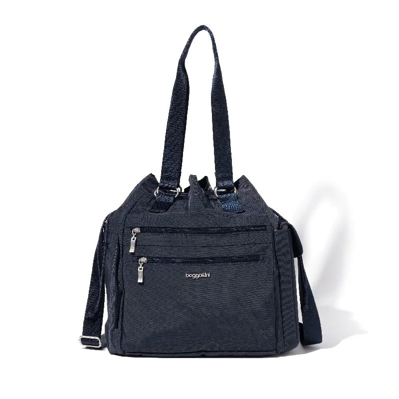 Metallic Tote Bag in Rose Gold with Chain Handles for a Glamorous Night Outbaggallini Women's Modern Everywhere Drawstring Crossbody Tote Bag Metallic Tote Bag in Rose Gold with Chain Handles for a Glamorous Night Outbaggallini Women's Modern Everywhere Drawstring Crossbody Tote Bag