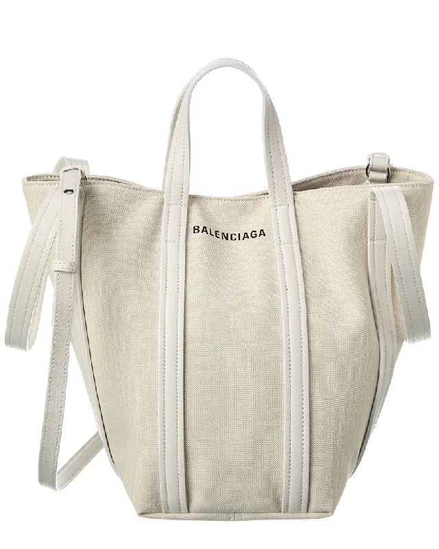 Medium - Sized Canvas Tote Bag in Navy Blue with Striped Pattern for a Nautical - Inspired LookBalenciaga Everyday 2.0 Canvas & Leather Shoulder Tote Medium - Sized Canvas Tote Bag in Navy Blue with Striped Pattern for a Nautical - Inspired LookBalenciaga Everyday 2.0 Canvas & Leather Shoulder Tote
