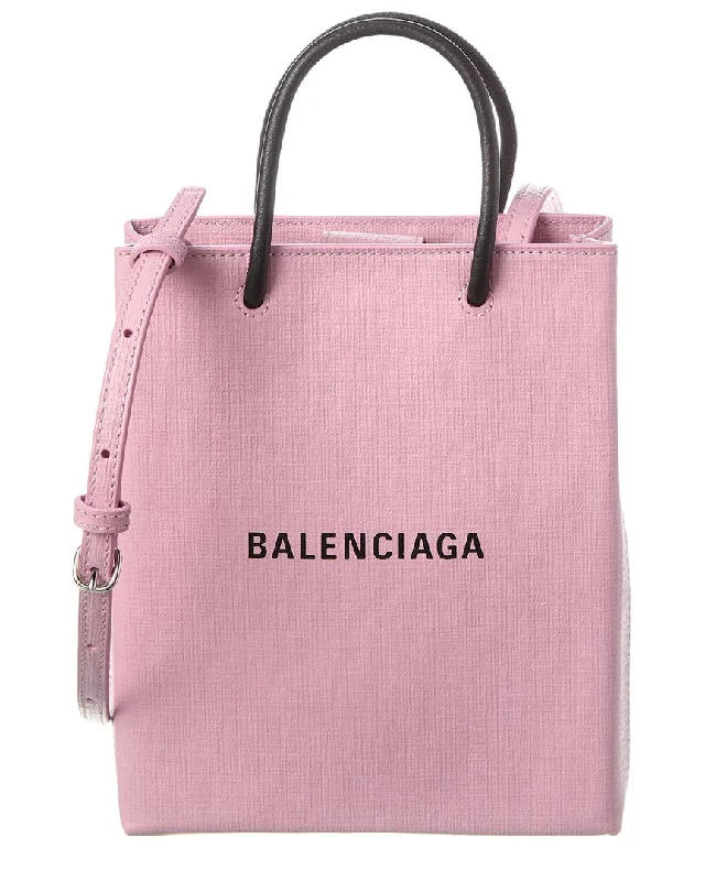 Women's Tote Bag with Detachable Pouch in Purple for Added ConvenienceBalenciaga Shopping Phone Holder Tote
