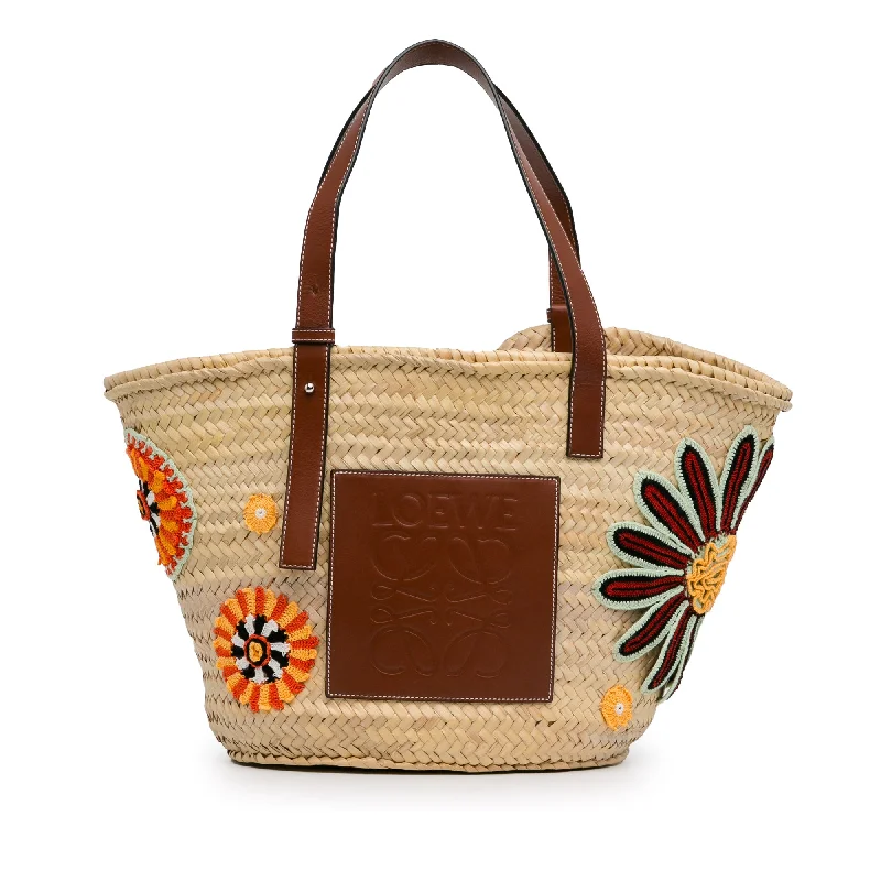 Women's Printed Tote Bag in Floral Patterns for a Spring - Themed Shopping TripBeige LOEWE Large Floral Embroidered Raffia Basket Tote Women's Printed Tote Bag in Floral Patterns for a Spring - Themed Shopping TripBeige LOEWE Large Floral Embroidered Raffia Basket Tote