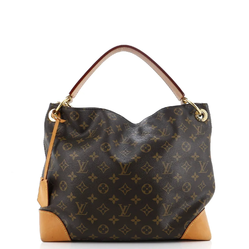 Women's Canvas Shoulder Bag in Navy with Striped Pattern for Beach TripsBerri Handbag Monogram Canvas PM Women's Canvas Shoulder Bag in Navy with Striped Pattern for Beach TripsBerri Handbag Monogram Canvas PM