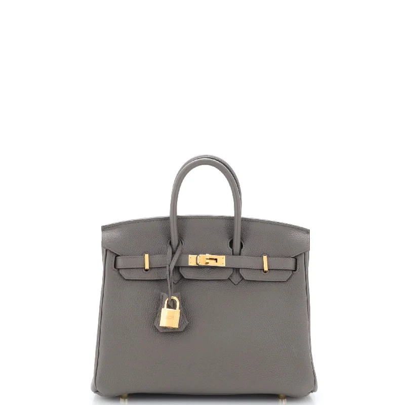 Metallic Shoulder Bag in Gold for Special OccasionsBirkin Handbag Grey Togo with Gold Hardware 25