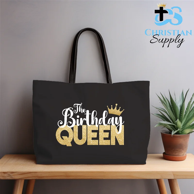 Women's Tote Bag with Detachable Pouch in Purple for Added ConvenienceBirthday Queen Tote Bag Women's Tote Bag with Detachable Pouch in Purple for Added ConvenienceBirthday Queen Tote Bag