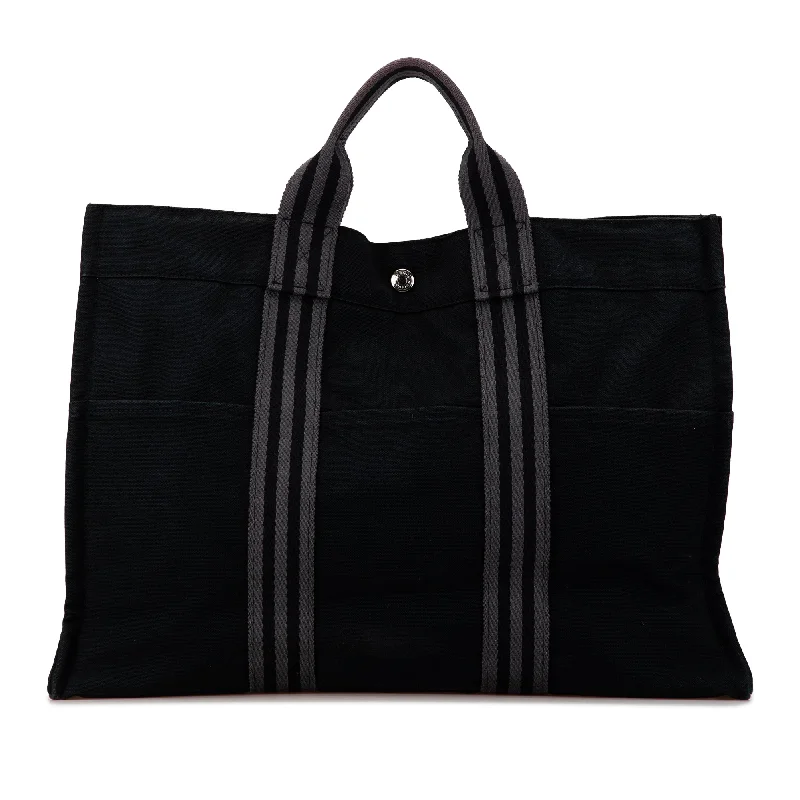 Linen Tote Bag in Natural Beige with Braided Details for a Rustic Summer EnsembleBlack Hermès Fourre Tout MM Tote Bag Linen Tote Bag in Natural Beige with Braided Details for a Rustic Summer EnsembleBlack Hermès Fourre Tout MM Tote Bag