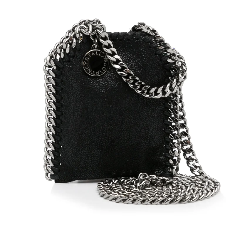 Patchwork Tote Bag in Denim with Vintage - Inspired Designs for a Retro AppealBlack Stella McCartney Micro Falabella Tote Satchel