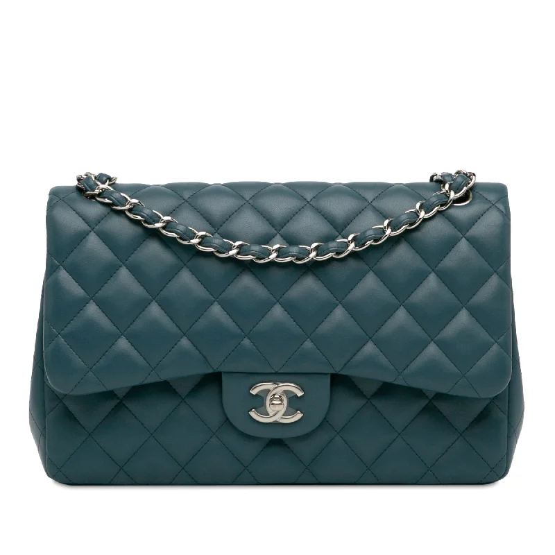 Leather Shoulder Bag with Magnetic Closure in Black for Quick AccessBlue Chanel Jumbo Classic Lambskin Double Flap Shoulder Bag Leather Shoulder Bag with Magnetic Closure in Black for Quick AccessBlue Chanel Jumbo Classic Lambskin Double Flap Shoulder Bag