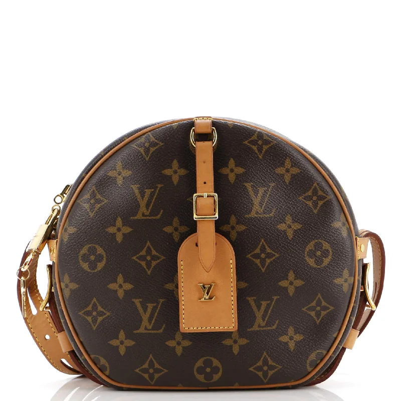 Women's Shoulder Bag with Faux Fur Strap in White for Winter StyleBoite Chapeau Souple Bag Monogram Canvas MM