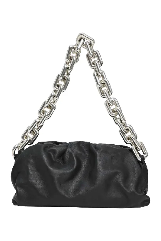 Vegan Leather Shoulder Bag in Gray for Ethical Fashion Lovers[WB5596] Bottega Veneta | Shoulder Bag