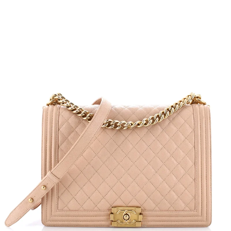 Crossbody Shoulder Bag in Black Leather with Gold Hardware for Night OutsShoulder Bag with Chain Strap in Silver for a Trendy AppearanceBoy Flap Bag Quilted Caviar Large Crossbody Shoulder Bag in Black Leather with Gold Hardware for Night OutsShoulder Bag with Chain Strap in Silver for a Trendy AppearanceBoy Flap Bag Quilted Caviar Large