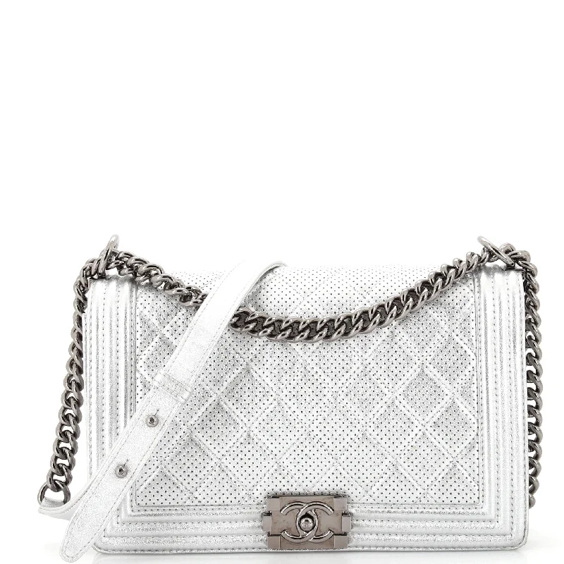 Women's Shoulder Bag with Faux Fur Strap in White for Winter StyleVegan Leather Shoulder Bag in Gray for Ethical Fashion LoversBoy Flap Bag Quilted Perforated Lambskin Old Medium Women's Shoulder Bag with Faux Fur Strap in White for Winter StyleVegan Leather Shoulder Bag in Gray for Ethical Fashion LoversBoy Flap Bag Quilted Perforated Lambskin Old Medium