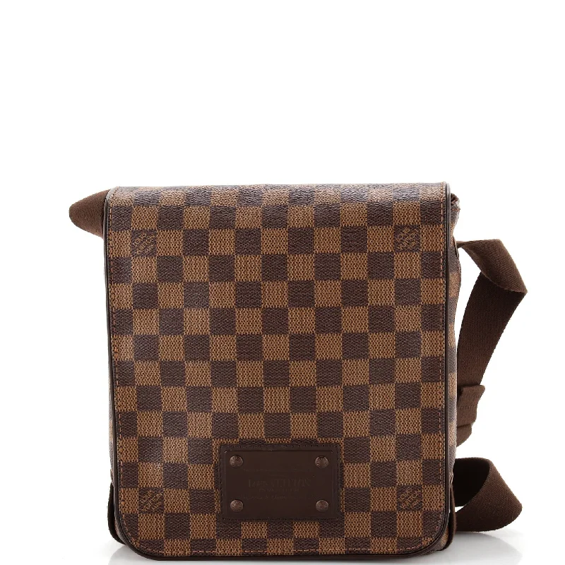 Women's Large Leather Shoulder Bag in Brown with Multiple Compartments for WorkBrooklyn Handbag Damier PM Women's Large Leather Shoulder Bag in Brown with Multiple Compartments for WorkBrooklyn Handbag Damier PM