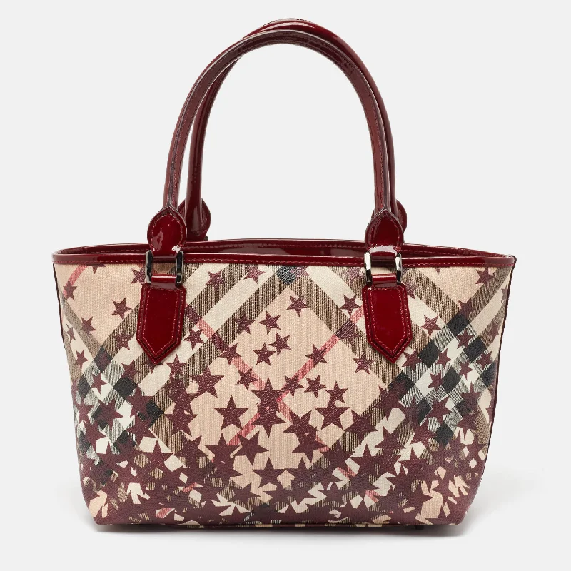 Medium - Sized Canvas Tote Bag in Navy Blue with Striped Pattern for a Nautical - Inspired LookBurberry Burgundy/beige Nova Stars Printed Pvc And Patent Leather Nickie Tote Medium - Sized Canvas Tote Bag in Navy Blue with Striped Pattern for a Nautical - Inspired LookBurberry Burgundy/beige Nova Stars Printed Pvc And Patent Leather Nickie Tote