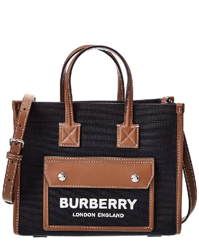 Tote Bag with RFID - Blocking Pocket in Black for Protecting Your Cards and InformationBurberry Freya Mini Canvas & Leather Tote