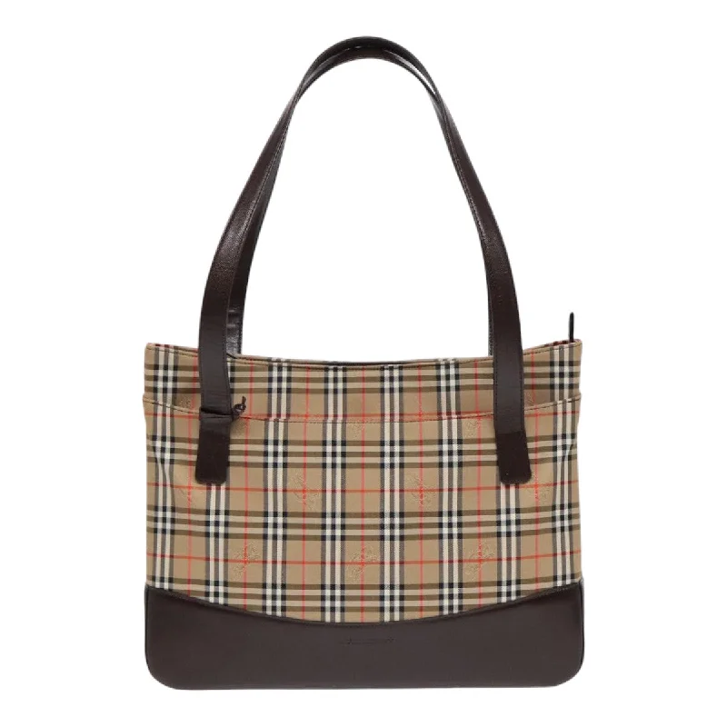 Women's Tote Bag with Inner Compartments in Gray for Organizing Everyday EssentialsBurberry Nova Check  Canvas Tote Bag (Pre-Owned)