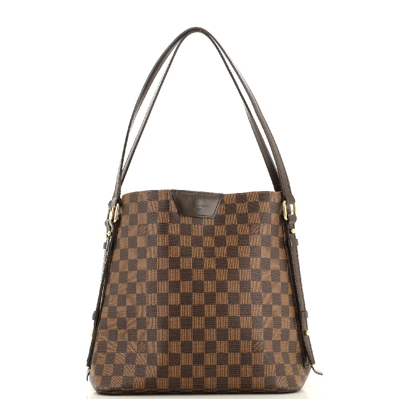 Canvas and Leather Combo Shoulder Bag in Tan for a Rustic LookCabas Rivington Damier Canvas and Leather Combo Shoulder Bag in Tan for a Rustic LookCabas Rivington Damier