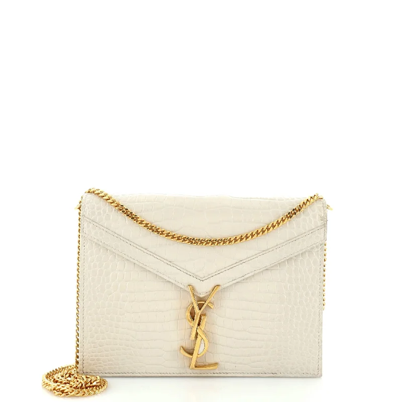 Metallic Shoulder Bag in Gold for Special OccasionsCassandra Chain Shoulder Bag Crocodile Embossed Leather Small Metallic Shoulder Bag in Gold for Special OccasionsCassandra Chain Shoulder Bag Crocodile Embossed Leather Small