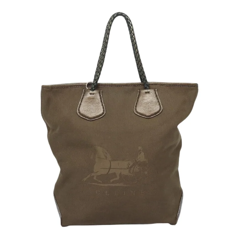Metallic Tote Bag in Rose Gold with Chain Handles for a Glamorous Night OutCéline Carriage  Canvas Tote Bag (Pre-Owned)