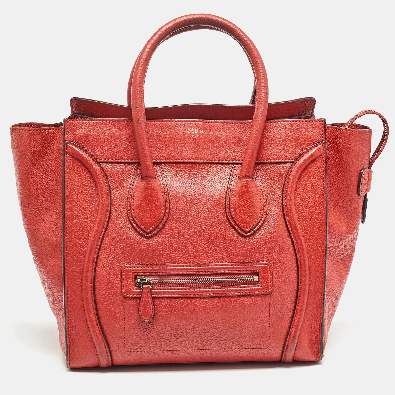 Faux Fur - Trimmed Tote Bag in White for a Cozy Winter LookCeline Red Leather Mini Luggage Tote Faux Fur - Trimmed Tote Bag in White for a Cozy Winter LookCeline Red Leather Mini Luggage Tote