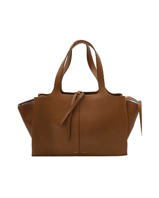 Tote Bag with RFID - Blocking Pocket in Black for Protecting Your Cards and InformationCeline Tri-Fold Tote Bag in Calfskin Brown Leather Tote Bag with RFID - Blocking Pocket in Black for Protecting Your Cards and InformationCeline Tri-Fold Tote Bag in Calfskin Brown Leather