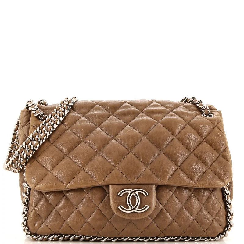 Women's Shoulder Bag with Floral Embroidery in Purple for Spring WalksShoulder Bag with Chain Strap in Silver for a Trendy AppearanceChain Around Flap Bag Quilted Leather Maxi Women's Shoulder Bag with Floral Embroidery in Purple for Spring WalksShoulder Bag with Chain Strap in Silver for a Trendy AppearanceChain Around Flap Bag Quilted Leather Maxi