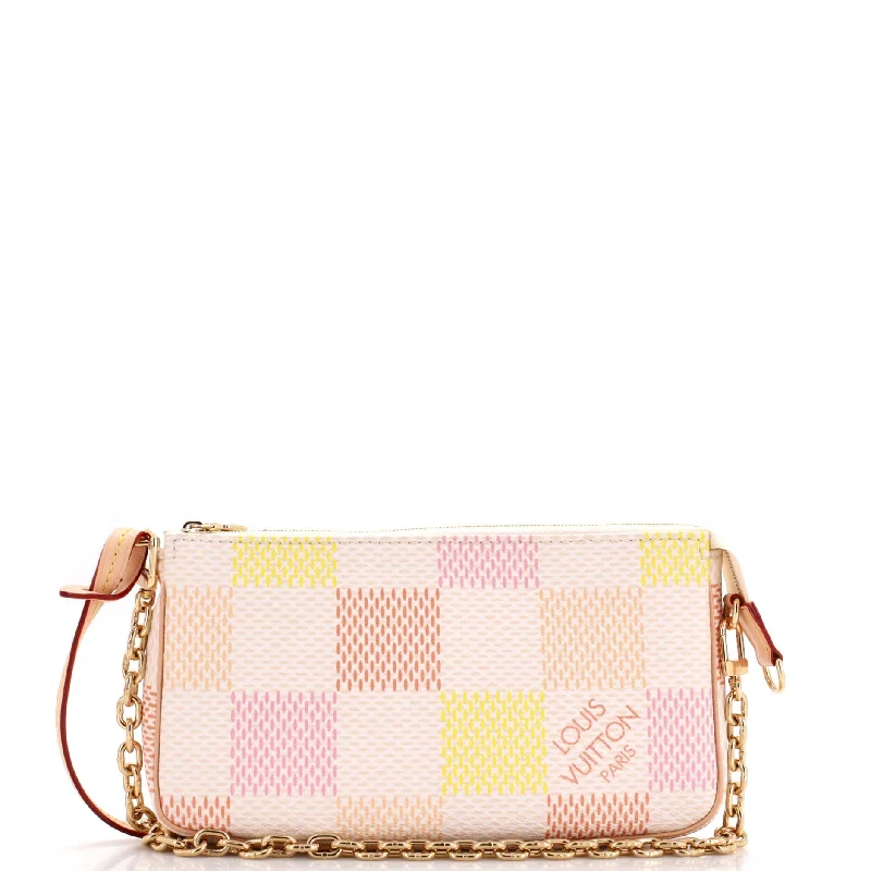 Women's Large Leather Shoulder Bag in Brown with Multiple Compartments for WorkShoulder Bag with Geometric Pattern in Multicolor for a Contemporary StyleChain Pochette Accessoires NM Limited Edition Damierlicious Giant Women's Large Leather Shoulder Bag in Brown with Multiple Compartments for WorkShoulder Bag with Geometric Pattern in Multicolor for a Contemporary StyleChain Pochette Accessoires NM Limited Edition Damierlicious Giant