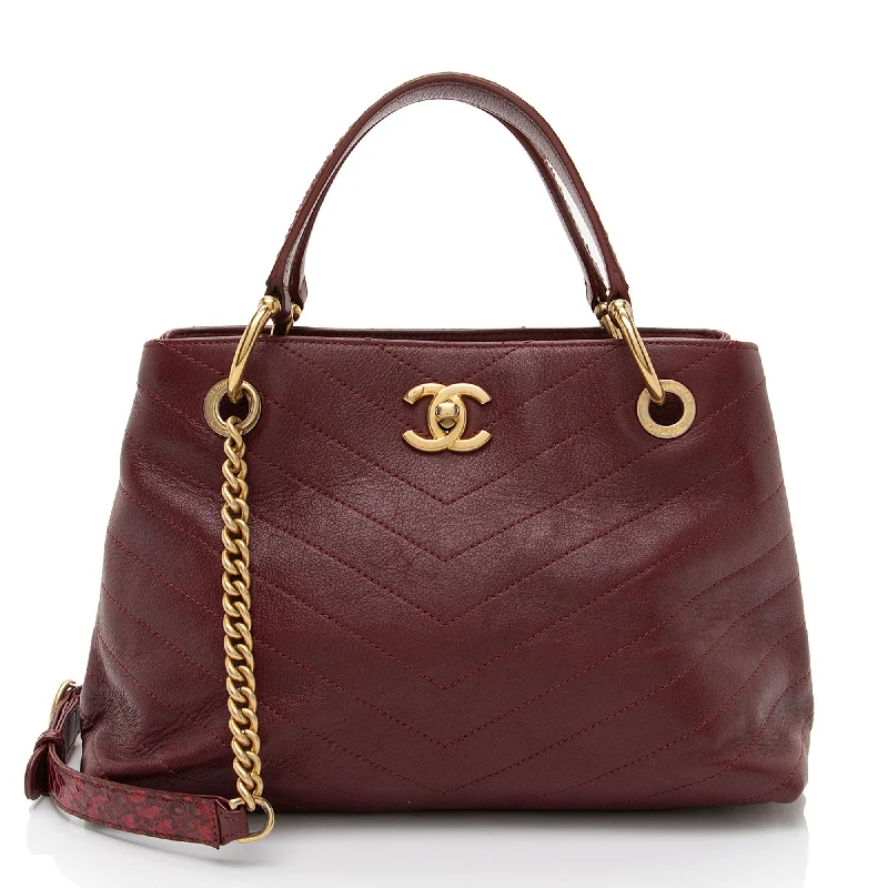 Geometric - Printed Tote Bag in Multicolor for a Contemporary and Trendy OutfitMonogrammed Tote Bag in Brown Leather with Personalized Initials for a Custom and Elegant TouchChanel Chevron Calfskin Python Chic Small Shopping Tote Geometric - Printed Tote Bag in Multicolor for a Contemporary and Trendy OutfitMonogrammed Tote Bag in Brown Leather with Personalized Initials for a Custom and Elegant TouchChanel Chevron Calfskin Python Chic Small Shopping Tote