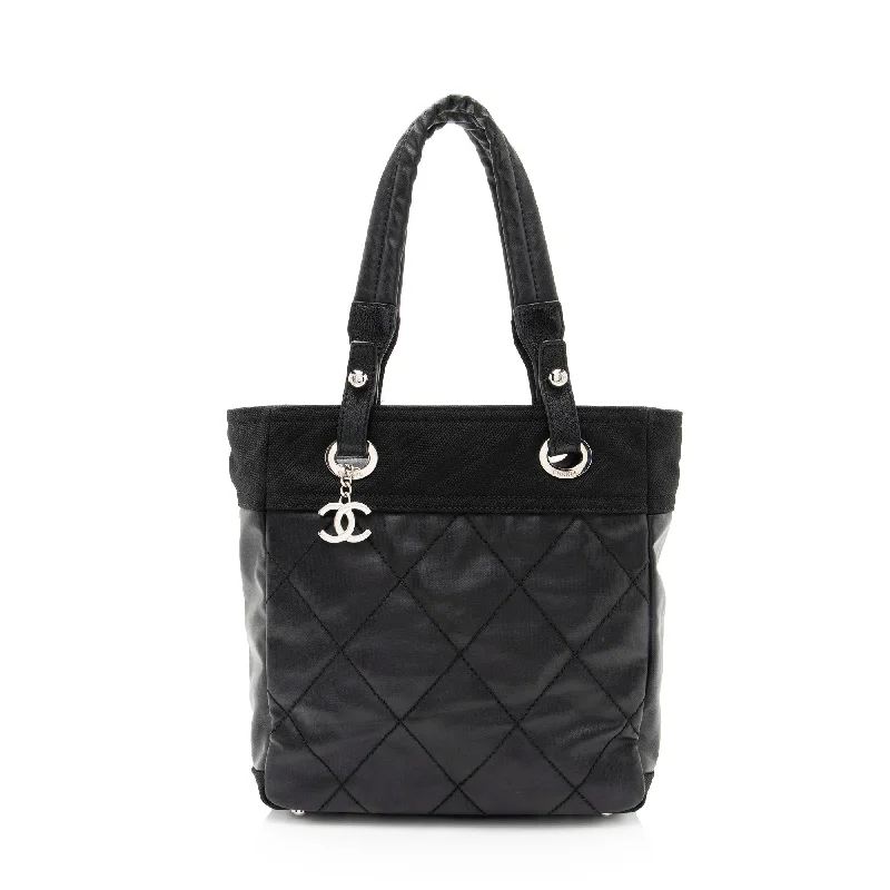 Faux Fur - Trimmed Tote Bag in White for a Cozy Winter LookMonogrammed Tote Bag in Brown Leather with Personalized Initials for a Custom and Elegant TouchChanel Coated Canvas Paris Biarritz Small Tote Faux Fur - Trimmed Tote Bag in White for a Cozy Winter LookMonogrammed Tote Bag in Brown Leather with Personalized Initials for a Custom and Elegant TouchChanel Coated Canvas Paris Biarritz Small Tote
