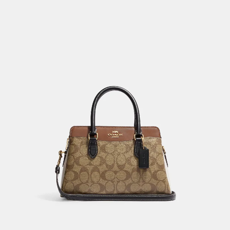 Tote Bag with Adjustable Shoulder Strap in Olive Green for Comfortable CarryingCoach Outlet Mini Darcie Carryall In Colorblock Signature Canvas Tote Bag with Adjustable Shoulder Strap in Olive Green for Comfortable CarryingCoach Outlet Mini Darcie Carryall In Colorblock Signature Canvas
