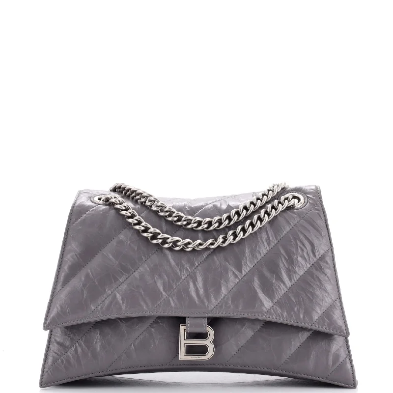 Crush Chain Flap Bag Quilted Crushed Calfskin Medium
