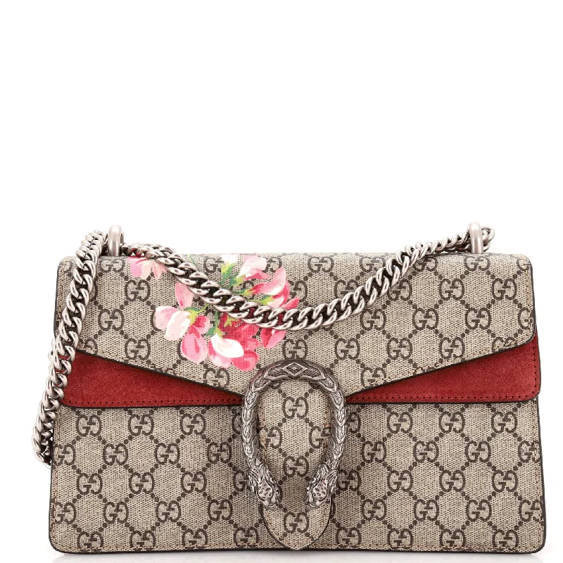 Women's Shoulder Bag with Zippered Pockets in Orange for SafetyDionysus Bag Blooms Print GG Coated Canvas Small Women's Shoulder Bag with Zippered Pockets in Orange for SafetyDionysus Bag Blooms Print GG Coated Canvas Small