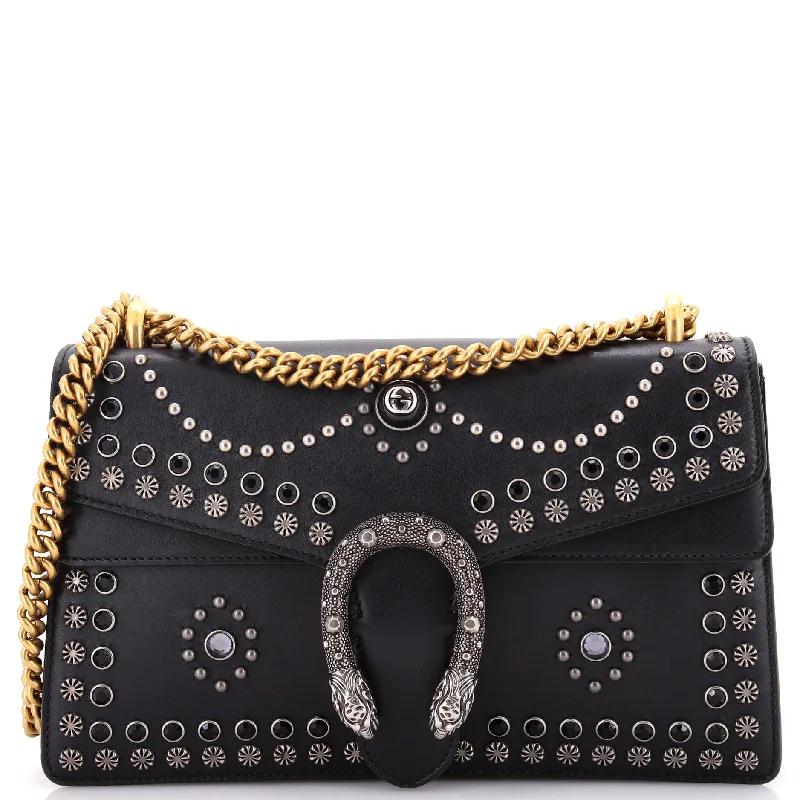 Printed Silk Shoulder Bag in Red for a Pop of ColorDionysus Bag Studded Leather Small