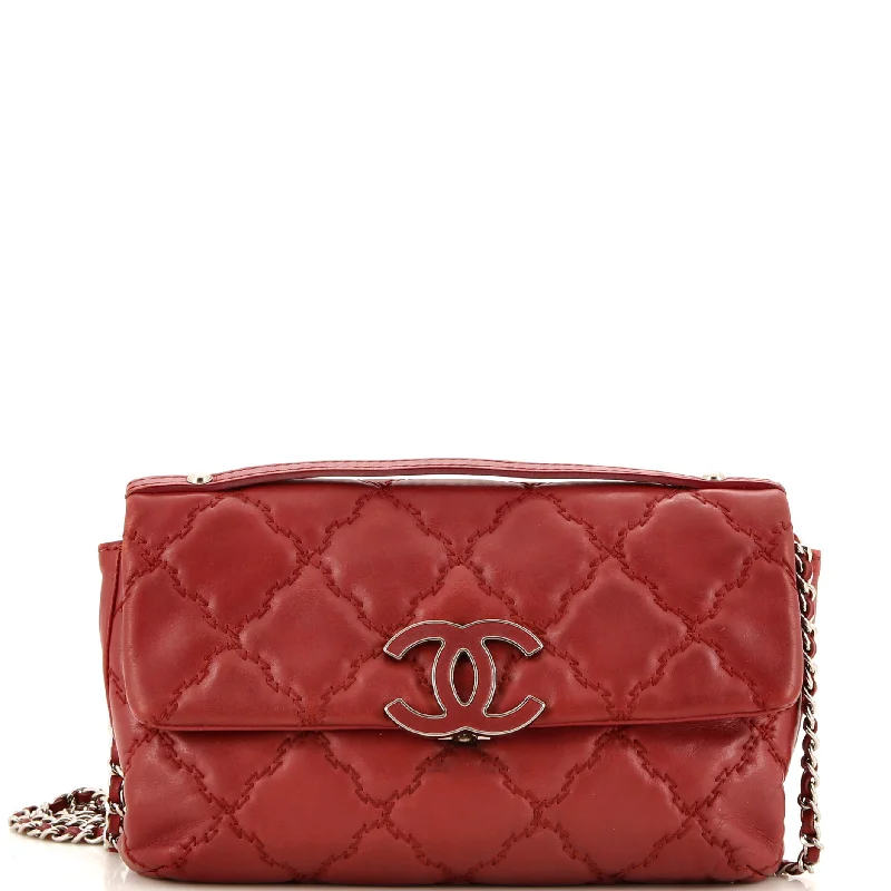 Shoulder Bag with Geometric Pattern in Multicolor for a Contemporary StyleDouble Stitch Hamptons Flap Bag Quilted Calfskin Mini Shoulder Bag with Geometric Pattern in Multicolor for a Contemporary StyleDouble Stitch Hamptons Flap Bag Quilted Calfskin Mini