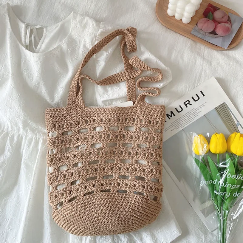Women's Shoulder Bag with Fringe Details in Brown for a Bohemian StylePvc Shoulder Bag in Clear with Glitter for a Fun and Modern LookElena Handbags Artsy Crochet Bucket Bag Women's Shoulder Bag with Fringe Details in Brown for a Bohemian StylePvc Shoulder Bag in Clear with Glitter for a Fun and Modern LookElena Handbags Artsy Crochet Bucket Bag