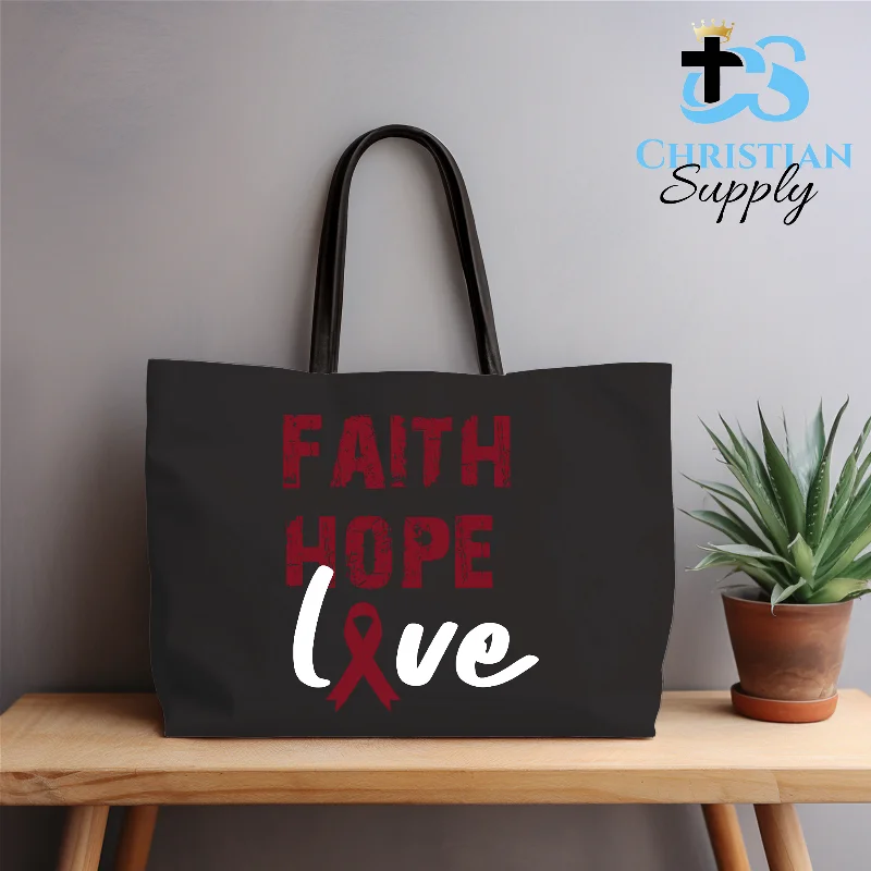 Faux Fur - Trimmed Tote Bag in White for a Cozy Winter LookFaith Hope Love Multiple Myeloma Awareness Tote Bag Faux Fur - Trimmed Tote Bag in White for a Cozy Winter LookFaith Hope Love Multiple Myeloma Awareness Tote Bag