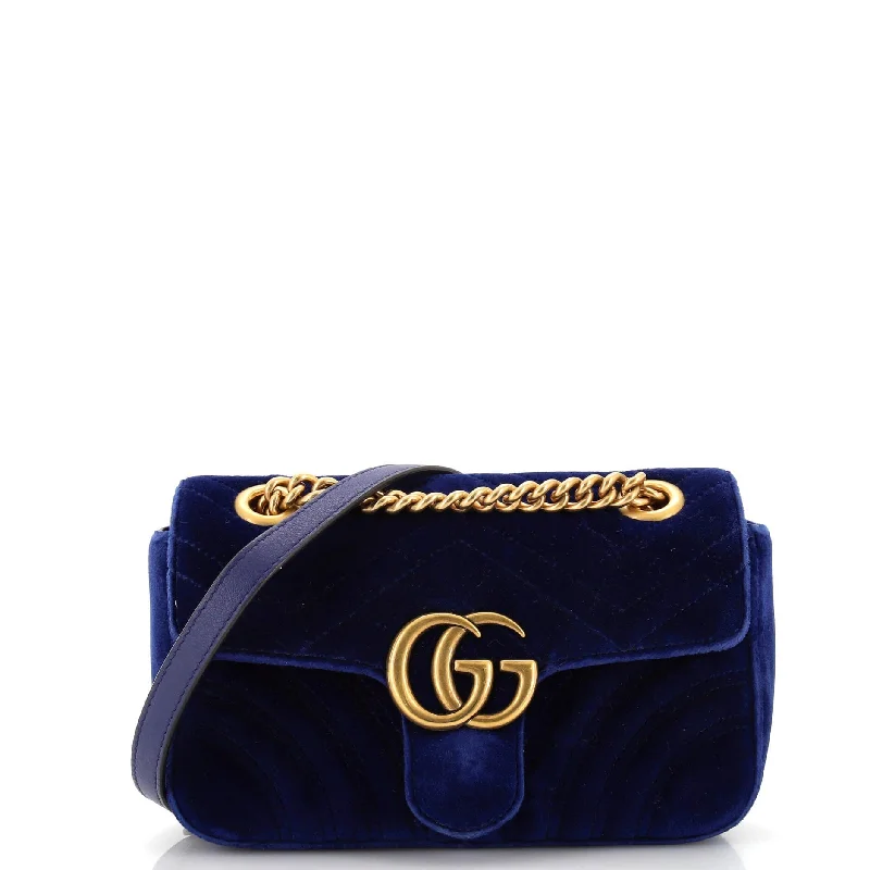 GG Marmont Flap Bag Matelasse Velvet Small