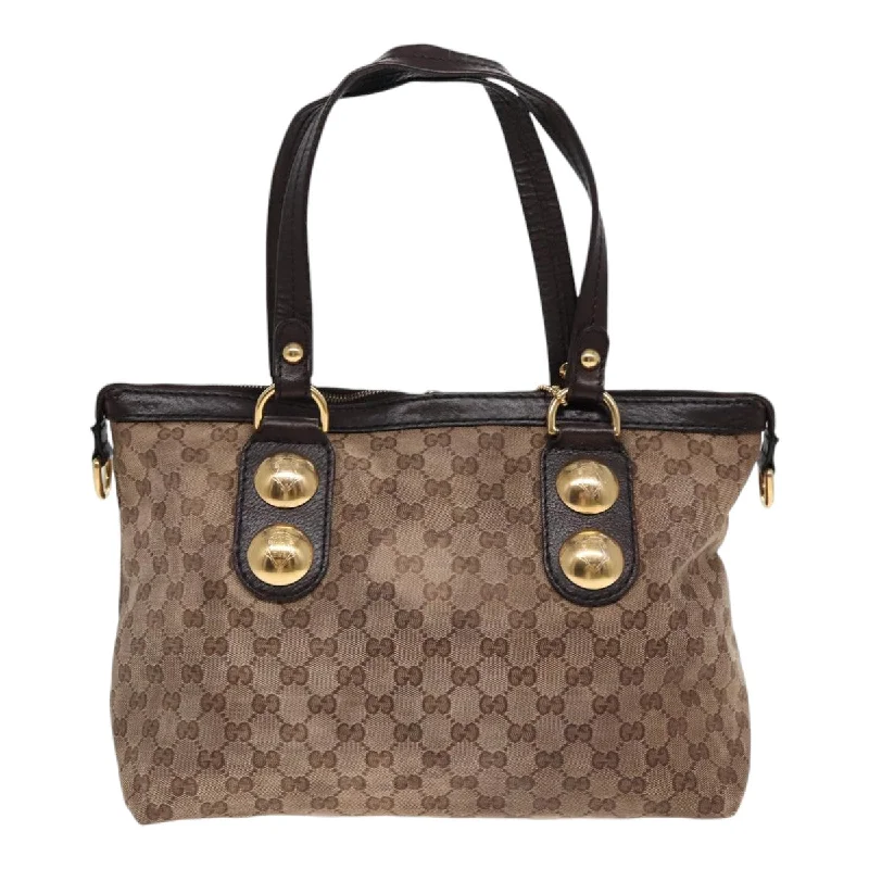 Monogrammed Tote Bag in Brown Leather with Personalized Initials for a Custom and Elegant TouchGucci Gg Canvas  Canvas Tote Bag (Pre-Owned)