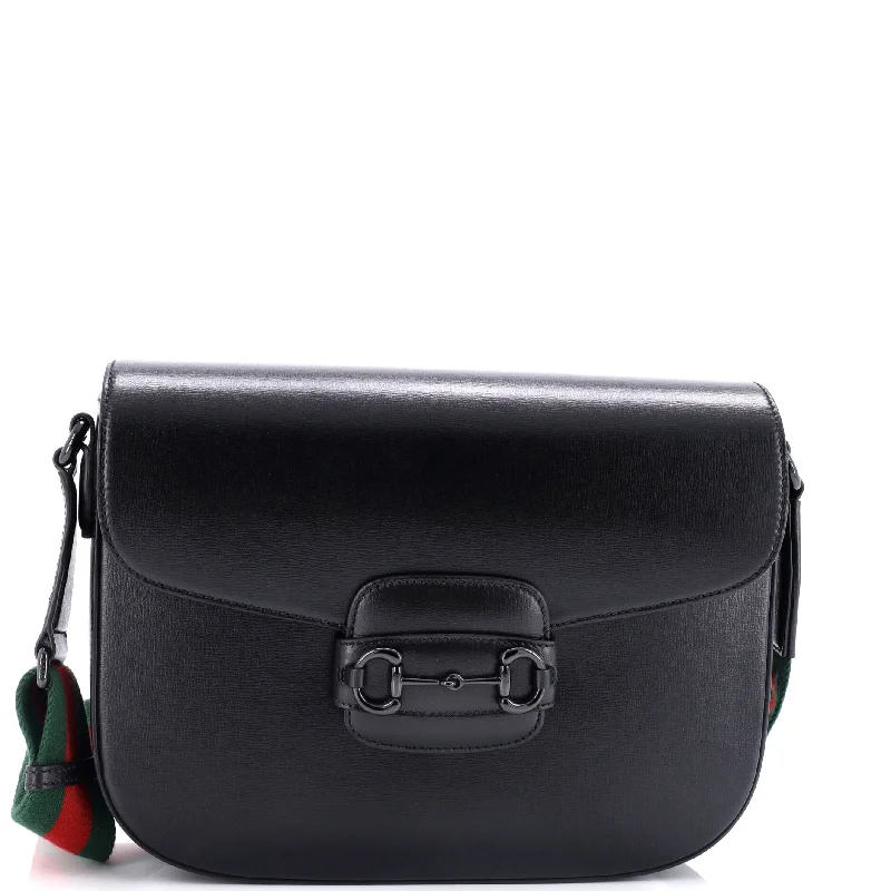 Crossbody Shoulder Bag in Black Leather with Gold Hardware for Night OutsHorsebit 1955 Shoulder Bag Leather Large Crossbody Shoulder Bag in Black Leather with Gold Hardware for Night OutsHorsebit 1955 Shoulder Bag Leather Large