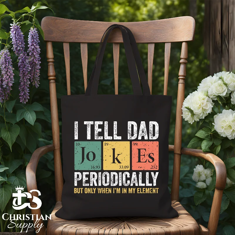 Women's Tote Bag with Zipper Closure in Red for Secure StorageI Tell Dad Jokes Periodically Science Tote Bag Women's Tote Bag with Zipper Closure in Red for Secure StorageI Tell Dad Jokes Periodically Science Tote Bag