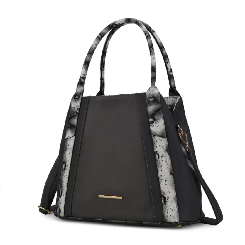 Large Capacity Genuine Leather Women's Tote Bag in Black for Work and CommutingKenna Snake embossed Vegan Leather Women’s Tote Bag Large Capacity Genuine Leather Women's Tote Bag in Black for Work and CommutingKenna Snake embossed Vegan Leather Women’s Tote Bag
