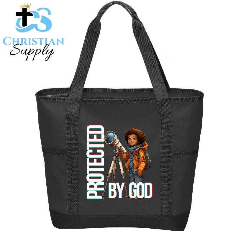 Women's Tote Bag with Detachable Pouch in Purple for Added ConvenienceKids Christian Boy with Telescope Science 2 Tote Bag