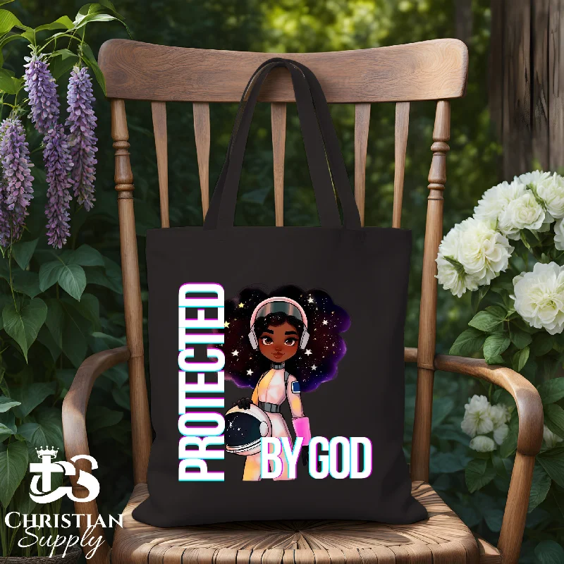 Monogrammed Tote Bag in Brown Leather with Personalized Initials for a Custom and Elegant TouchKids Christian Girl Astronaut Tote Bag