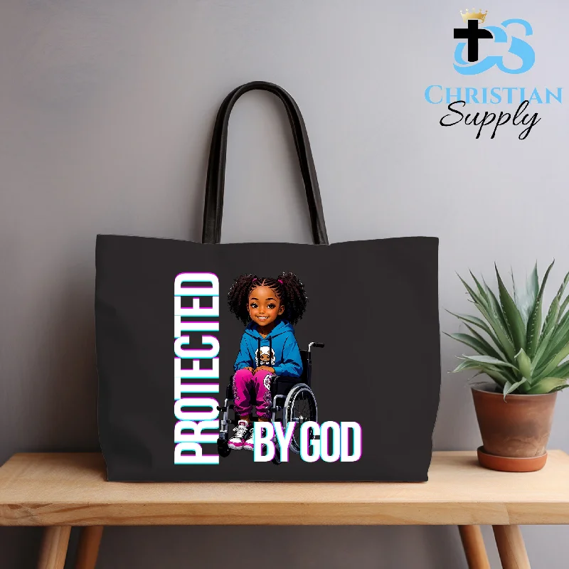 Tote Bag with RFID - Blocking Pocket in Black for Protecting Your Cards and InformationKids Christian Girl in Wheelchair 5 Tote Bag Tote Bag with RFID - Blocking Pocket in Black for Protecting Your Cards and InformationKids Christian Girl in Wheelchair 5 Tote Bag