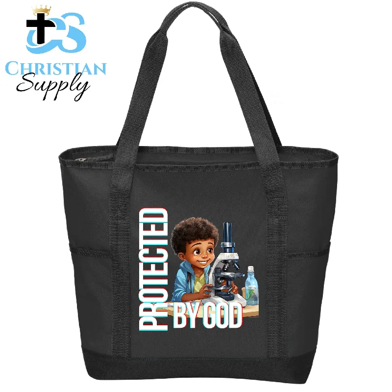 Women's Tote Bag with Zipper Closure in Red for Secure StorageKids Christian Scientist with Microscope Tote Bag Women's Tote Bag with Zipper Closure in Red for Secure StorageKids Christian Scientist with Microscope Tote Bag