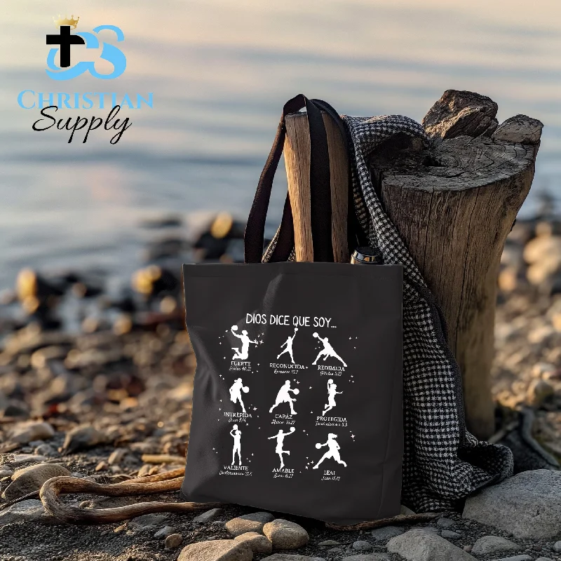 Waterproof Tote Bag in Yellow for Outdoor Activities in Wet WeatherKids Dios Dice Que Soy Spanish Tote Bag