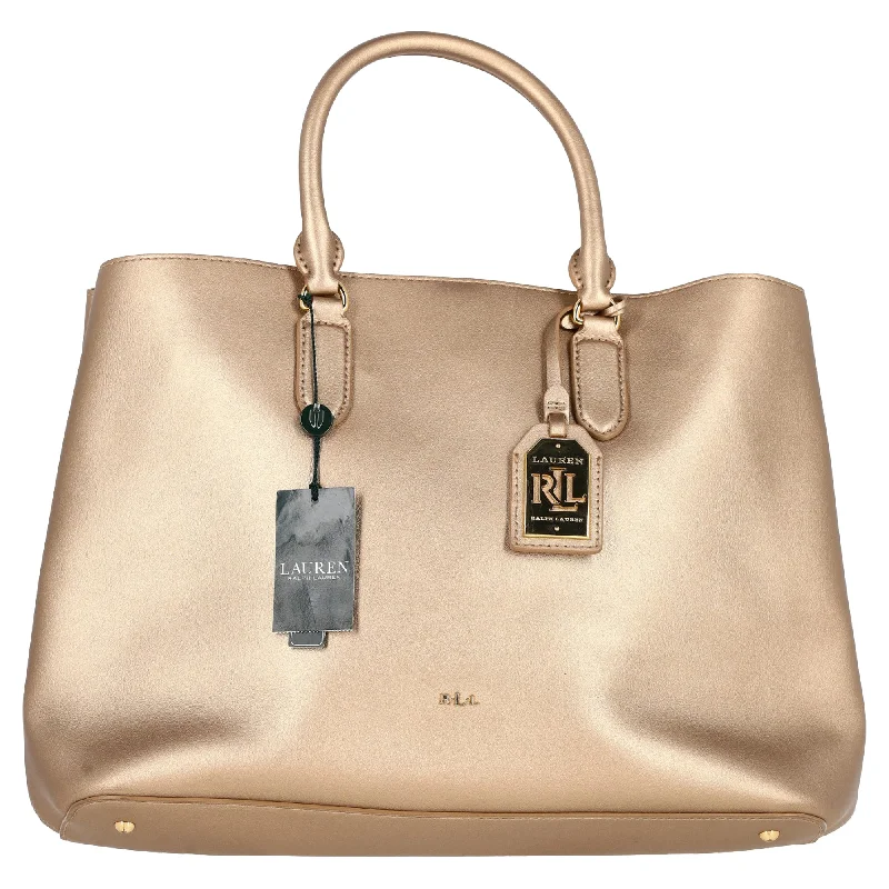Tote Bag with RFID - Blocking Pocket in Black for Protecting Your Cards and InformationLauren by Ralph Lauren Double Compartment Satchel Bag in Metallic Gold Leather Tote Bag with RFID - Blocking Pocket in Black for Protecting Your Cards and InformationLauren by Ralph Lauren Double Compartment Satchel Bag in Metallic Gold Leather