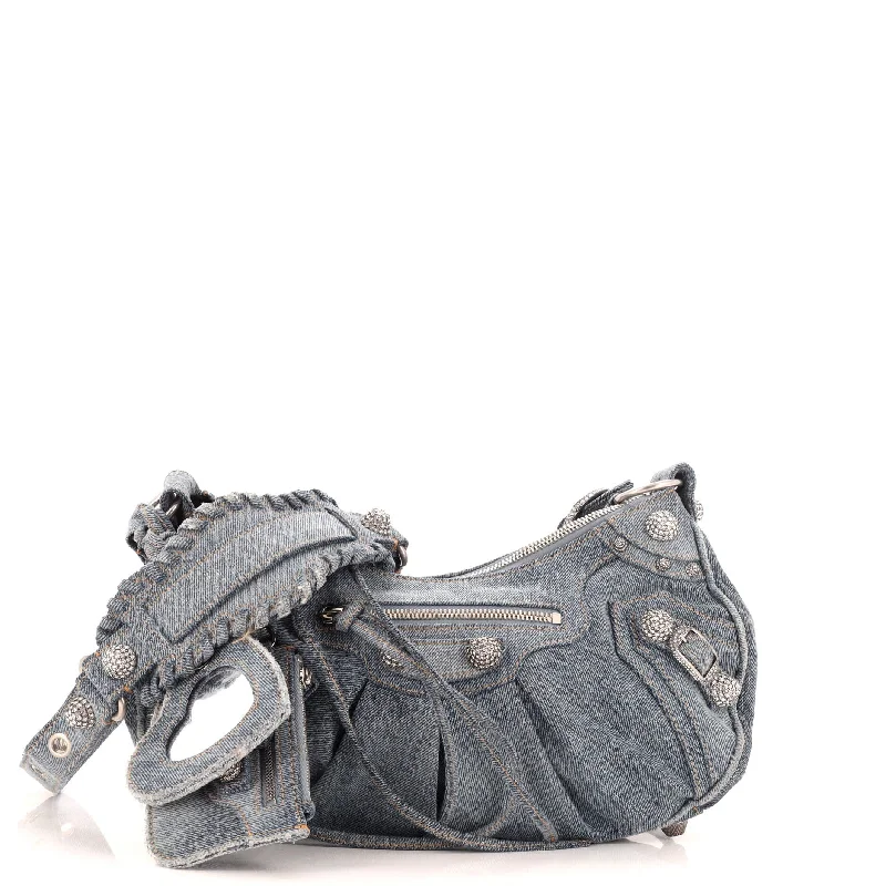 Printed Silk Shoulder Bag in Red for a Pop of ColorLe Cagole Giant Studs Shoulder Bag Denim with Crystals Small Printed Silk Shoulder Bag in Red for a Pop of ColorLe Cagole Giant Studs Shoulder Bag Denim with Crystals Small