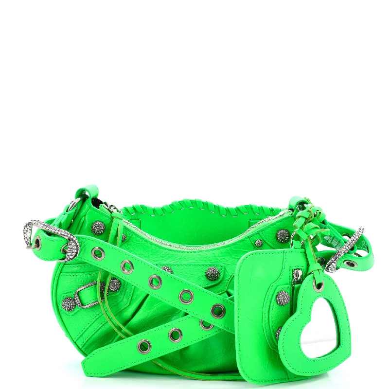 Shoulder Bag with Geometric Pattern in Multicolor for a Contemporary StyleLe Cagole Giant Studs Shoulder Bag Leather with Crystals XS Shoulder Bag with Geometric Pattern in Multicolor for a Contemporary StyleLe Cagole Giant Studs Shoulder Bag Leather with Crystals XS