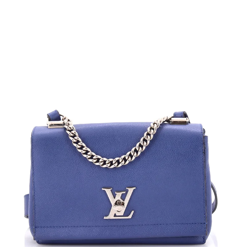 Embroidered Denim Shoulder Bag in Blue for a Vintage VibeLockme II Handbag Leather BB Embroidered Denim Shoulder Bag in Blue for a Vintage VibeLockme II Handbag Leather BB