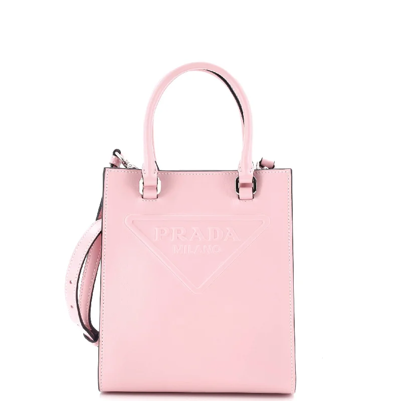 Logo Drill Tote Leather Mini