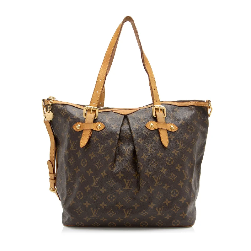 Women's Tote Bag with Zipper Closure in Red for Secure StorageLarge Capacity Genuine Leather Women's Tote Bag in Black for Work and CommutingLouis Vuitton Monogram Canvas Palermo GM Tote